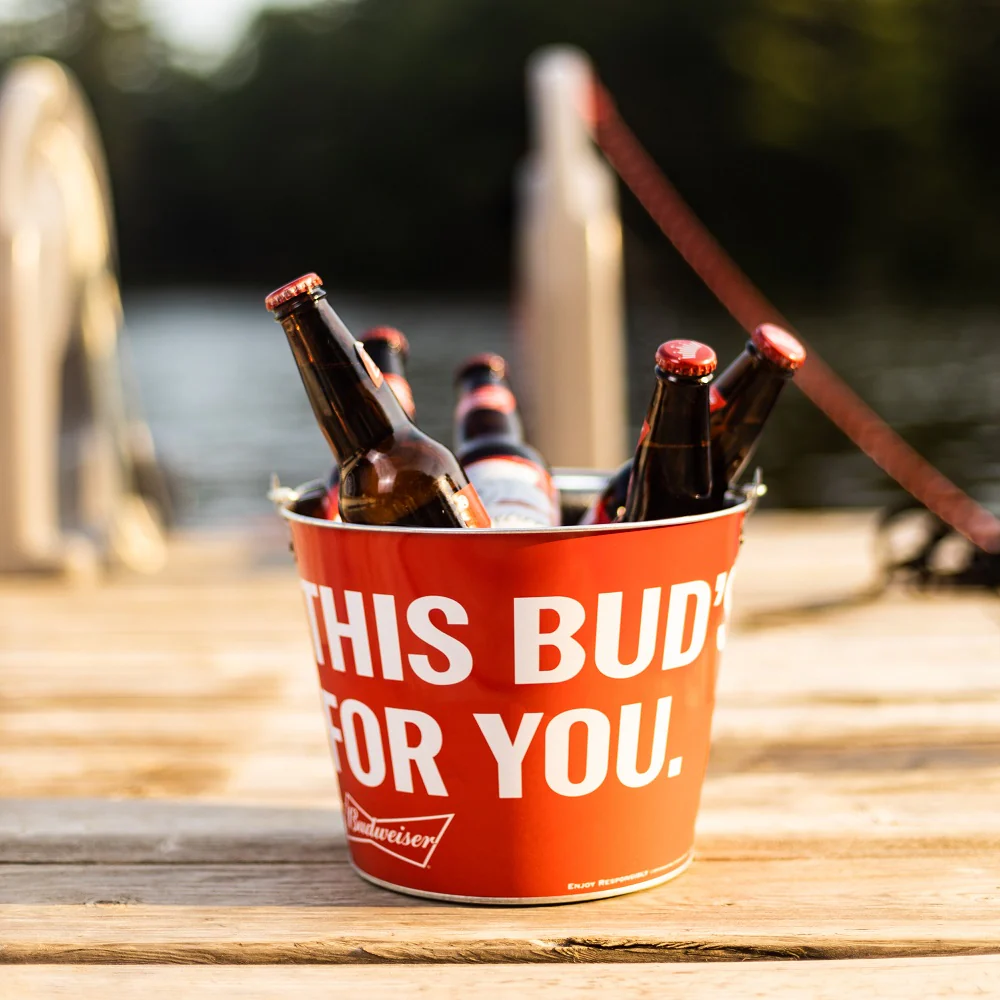 Budweiser King of Beers Label Ice Bucket - Image 3